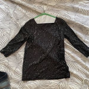 Black sequin Jcrew top. Small